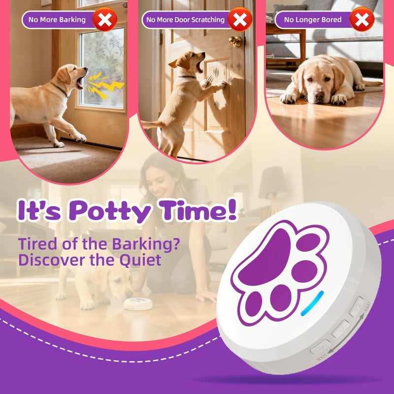 ChunHee Dog Door Bells - Dog Potty Training Bell with 28 Ringtones & Adjustable Volume (0-115dB) | Chew-Proof Dog Doorbells for Teach Puppies to Signal Go Outside, Easy Dog Training Bells for Door - Image 2